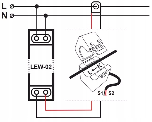 MONITOR ENERGII ELE. SUPLA 1-FAZ 100A WIFI LEW-02 Seria LEW
