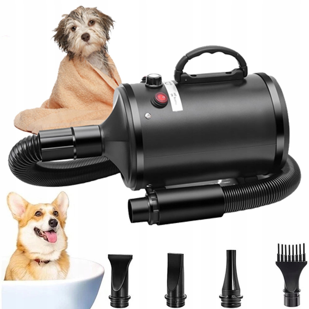 Levně Sušička pro zvířata 1400-2800 W Rychlé sušení srsti 3 Teploty