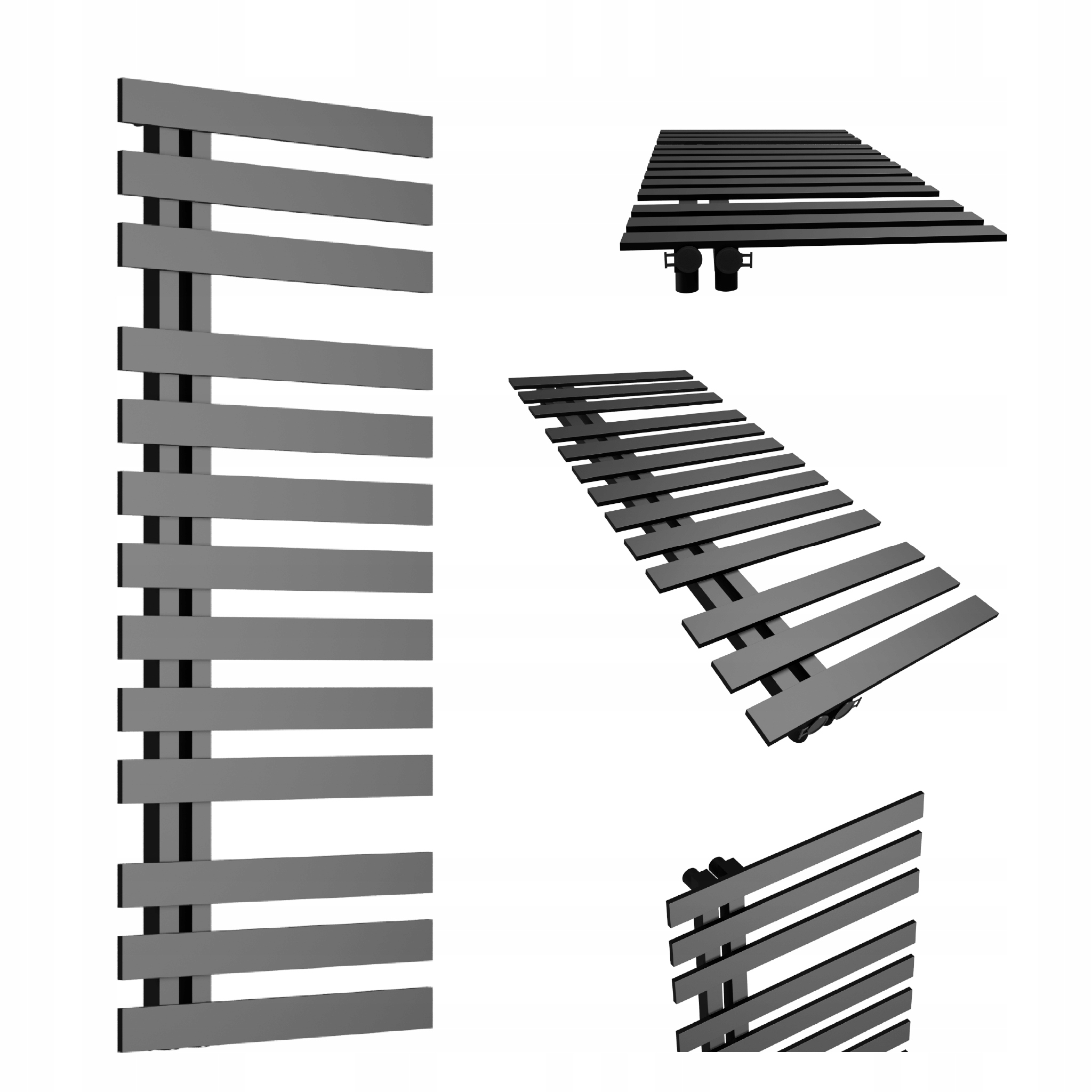 Dekorativní radiátor Fantom Levý 1070x500 Černý Mat