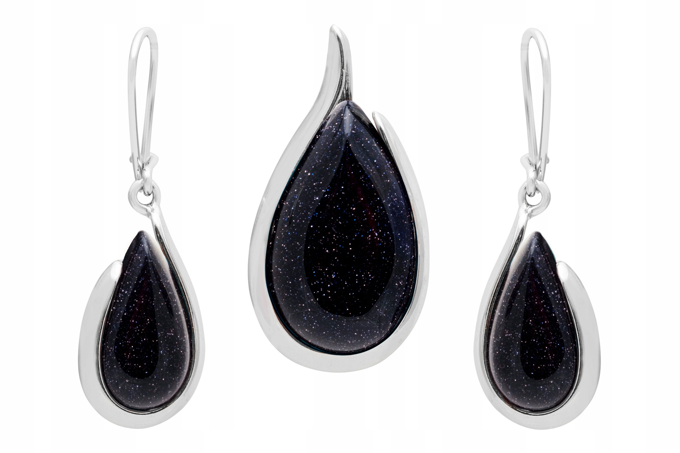 Stříbrný Komplet Náušnice Přívěsek Noc Kairu Rodowa