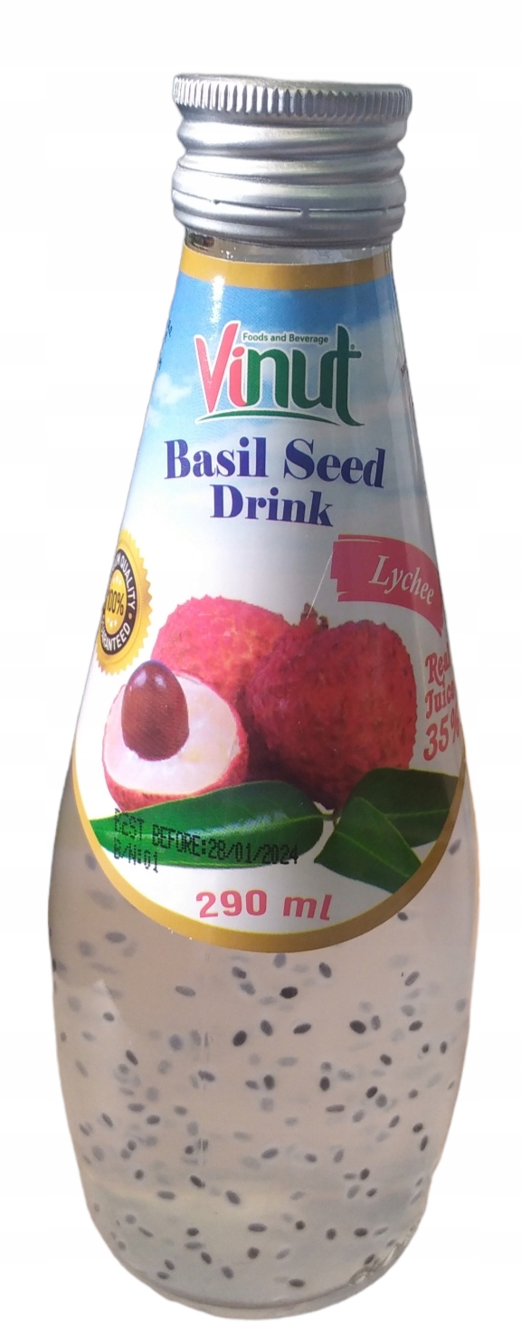 Napój o smaku bazylia liczi z nasionami Vinut 290 ml Asf