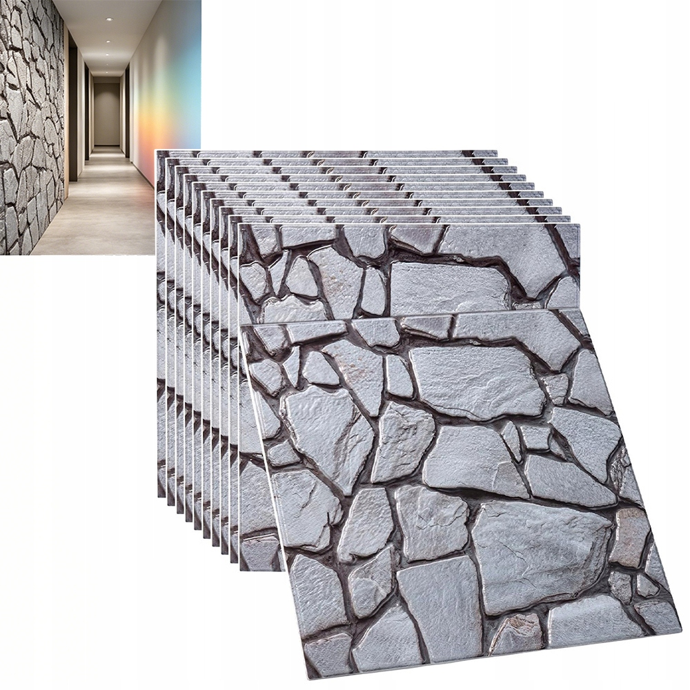 20x Panele Ścienne Samoprzylepne Cegła Tapeta Mur Panel Ścienny Panele 3D