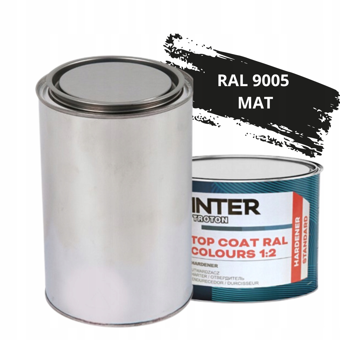 Troton Farba Akrylowa Ral 9005 Czarny Mat Lakier 1L Utwardzacz 0,5L 2:1