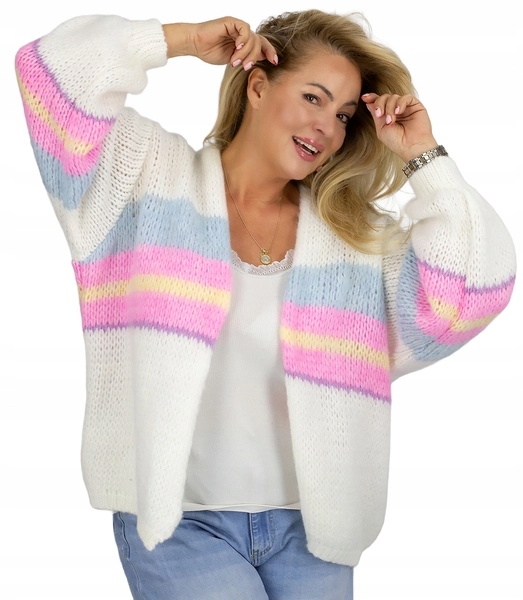 Krátký kardiganový svetr bez zapínání Pastelový unisize