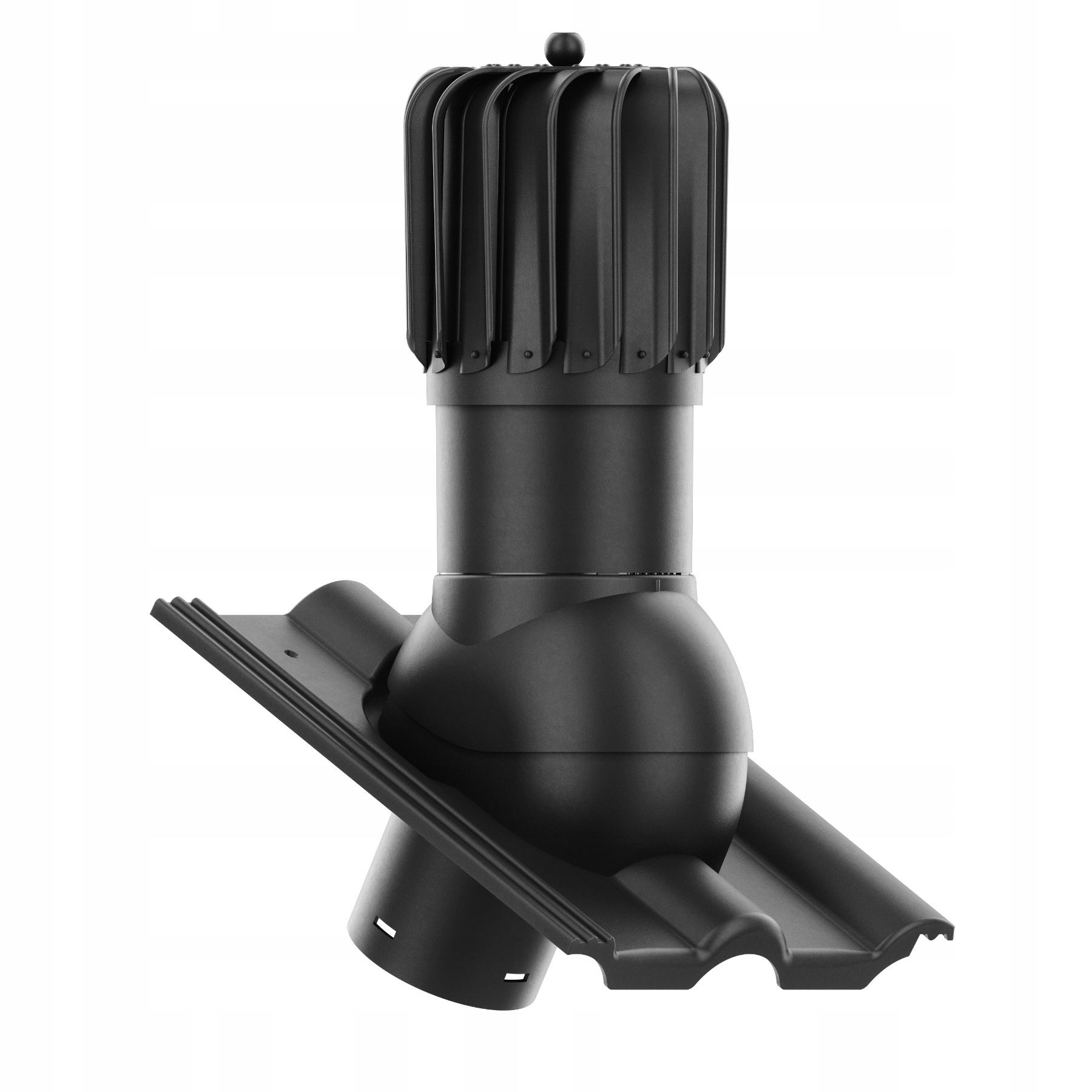 Otočný podélný větrací komín ⌀ 125 mm pro Classic Star, Elegant Černá