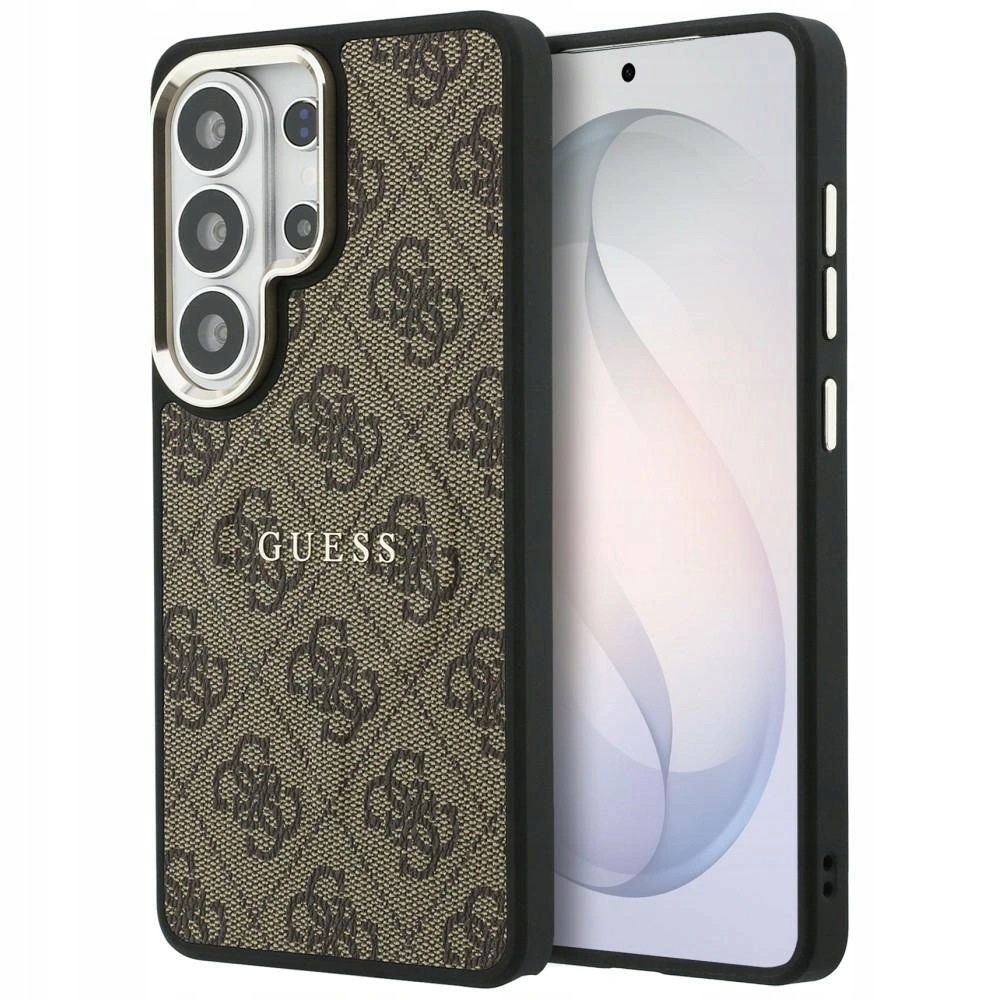 Pouzdro Guess 4G Embossed Ring MagSafe pro Samsung Galaxy S26 Ultra hnědé