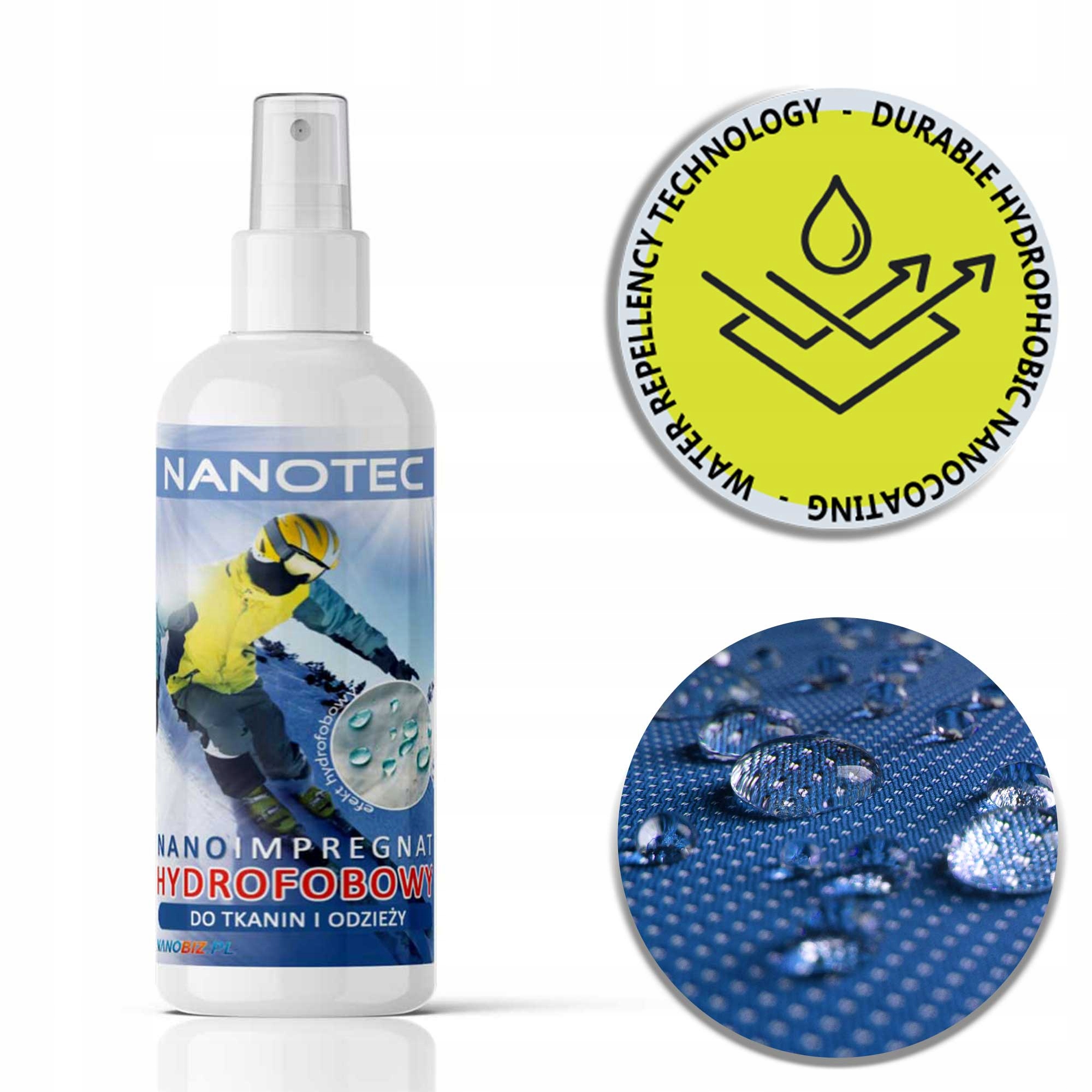 Hydrofobowy impregnat do ubrań narciarskich 100ml NanoTec wystarczy na 1m2