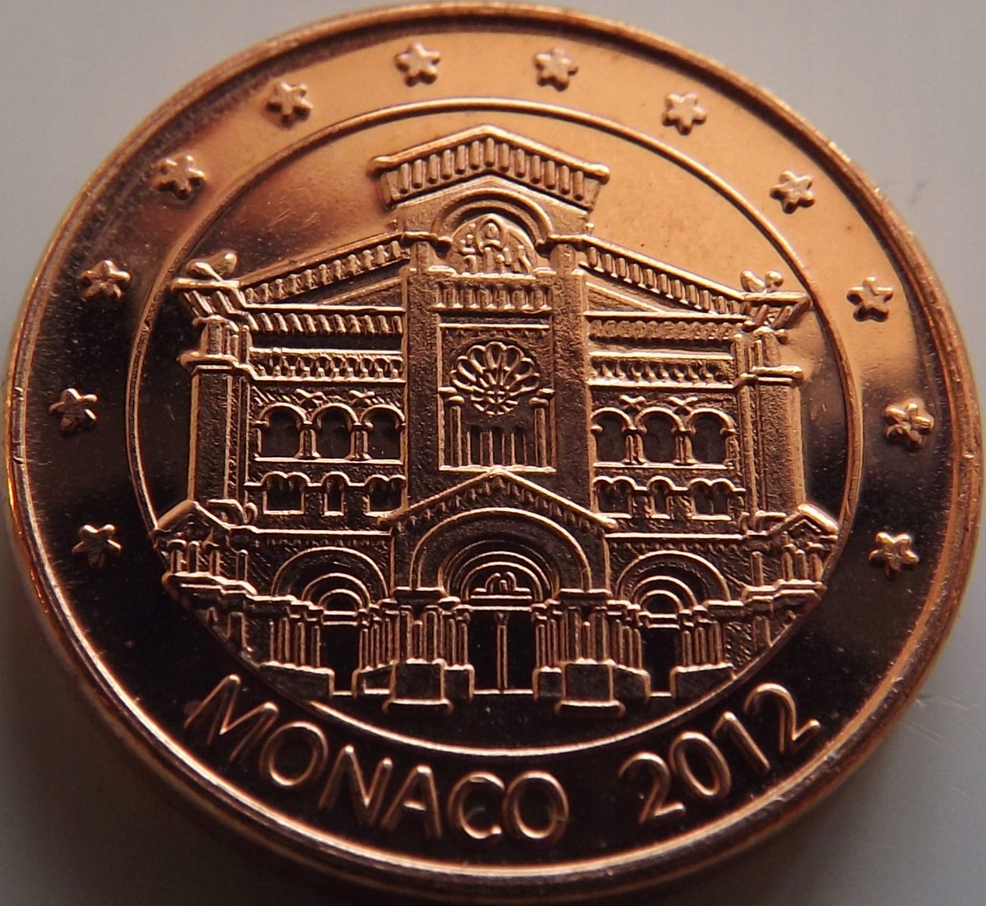 Monako 1 eurocent 2012 Próba SPECIMEN st. UNC-