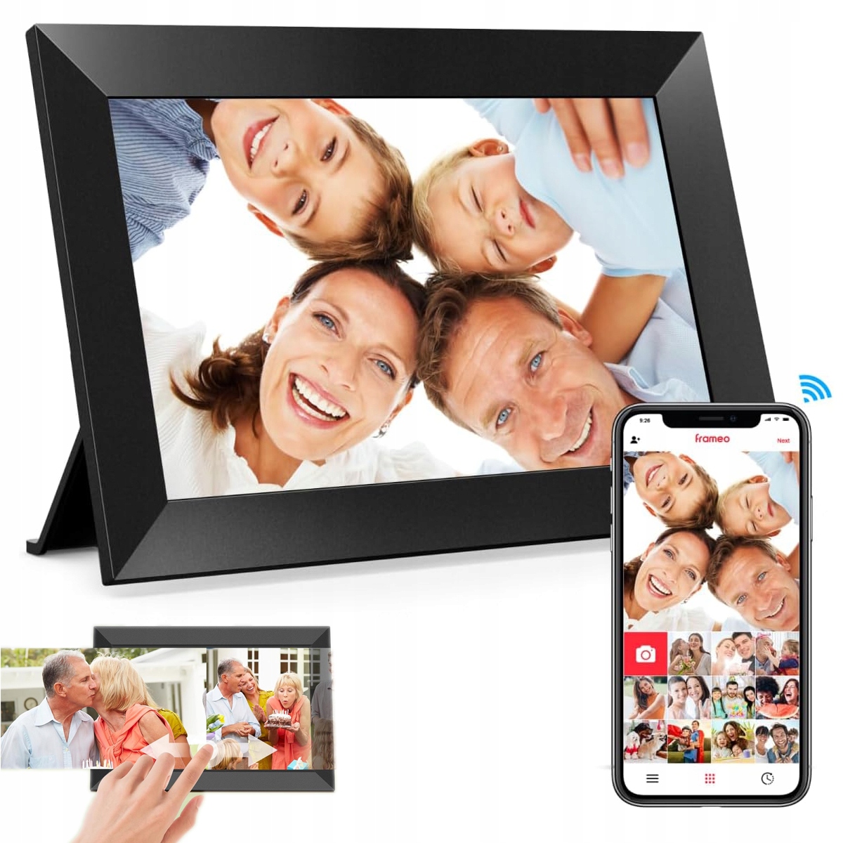 Rámeček Digitální Na Fotografie Hd 10.1" Led Fotorámeček Pilot Hudba Film Dárek