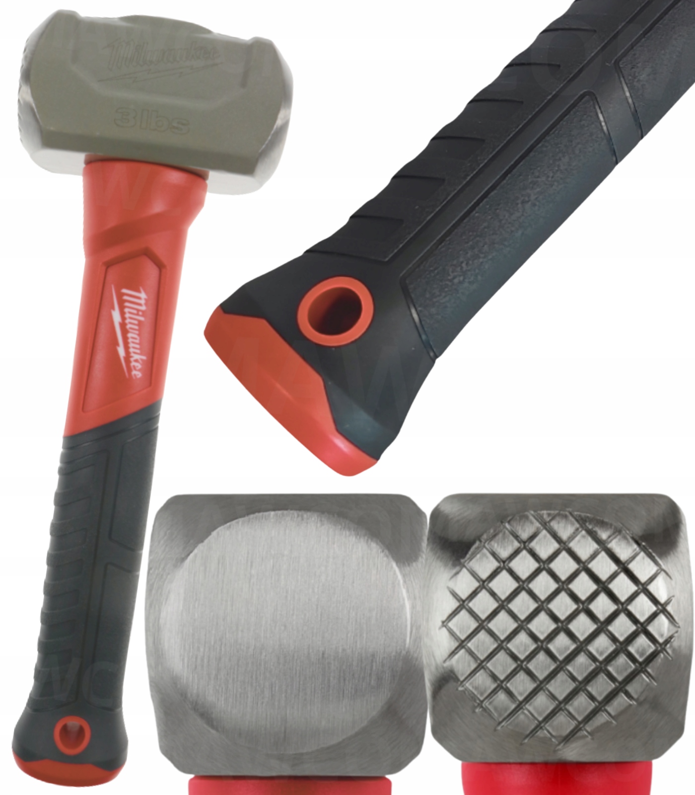 Młotek Milwaukee dwuobuchowy trzonek z włókna szklanego 1,36KG młot mocny