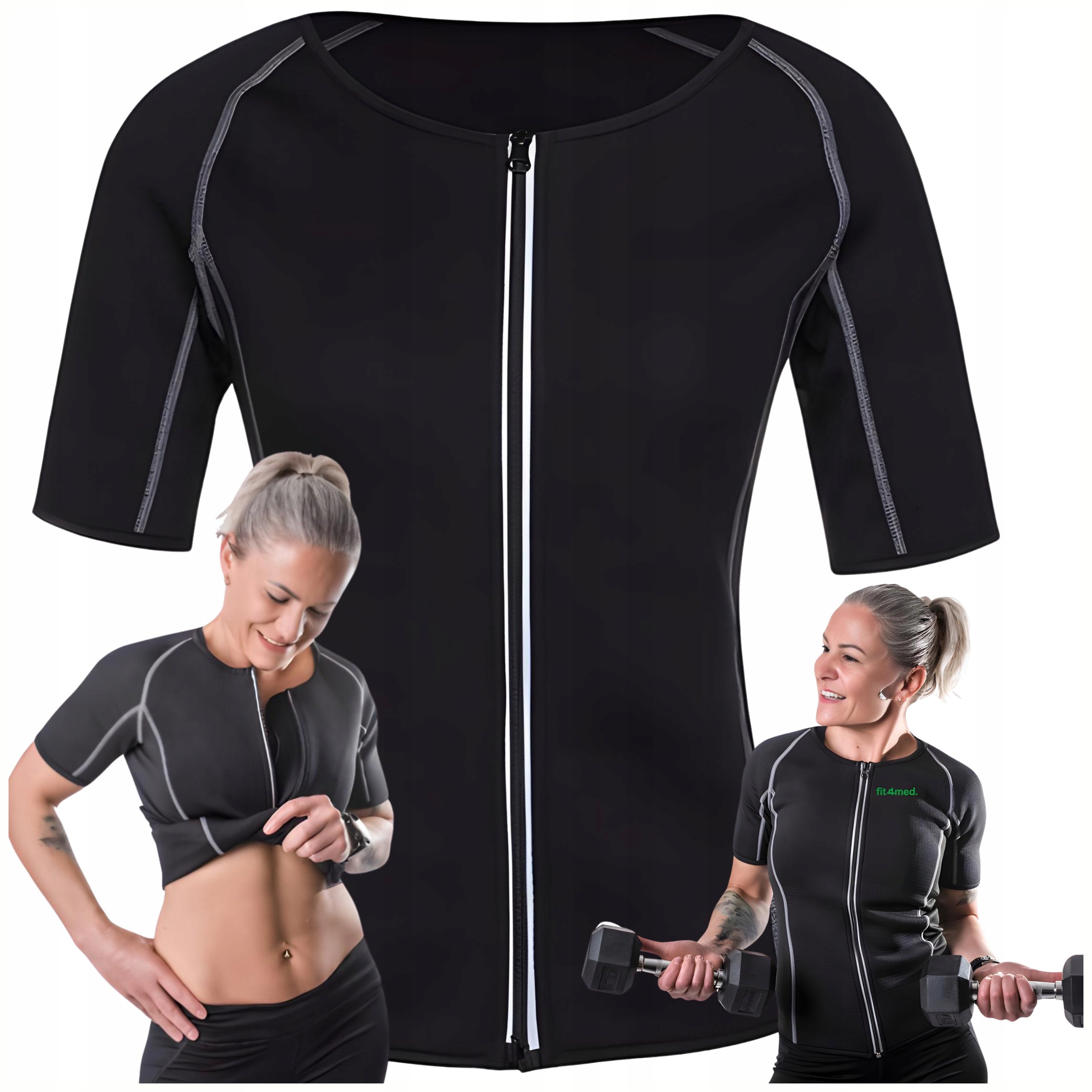 Neoprenowa Koszulka Fitness Damska Treningowa do Ćwiczeń Sportowa Spala Cal