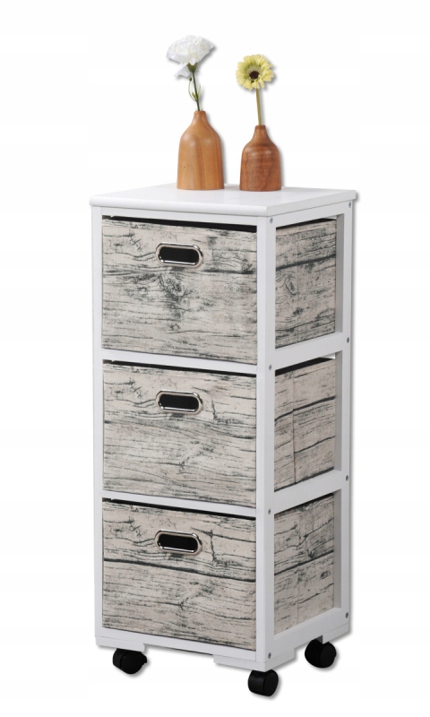 Pojazdný regál s 3 boxmi 78 x 32 x 31 cm