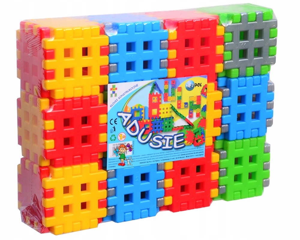 Klocki konstrukcyjne WAFLE ADUSIE 72 el. KOSTKA Marka Mejpol