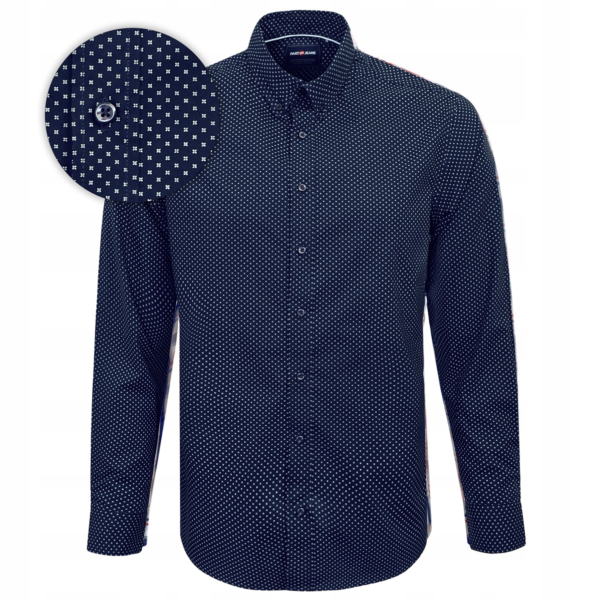 Pánská košile s dlouhým rukávem v modré barvě s Slim Fit vzorem Pako Jeans