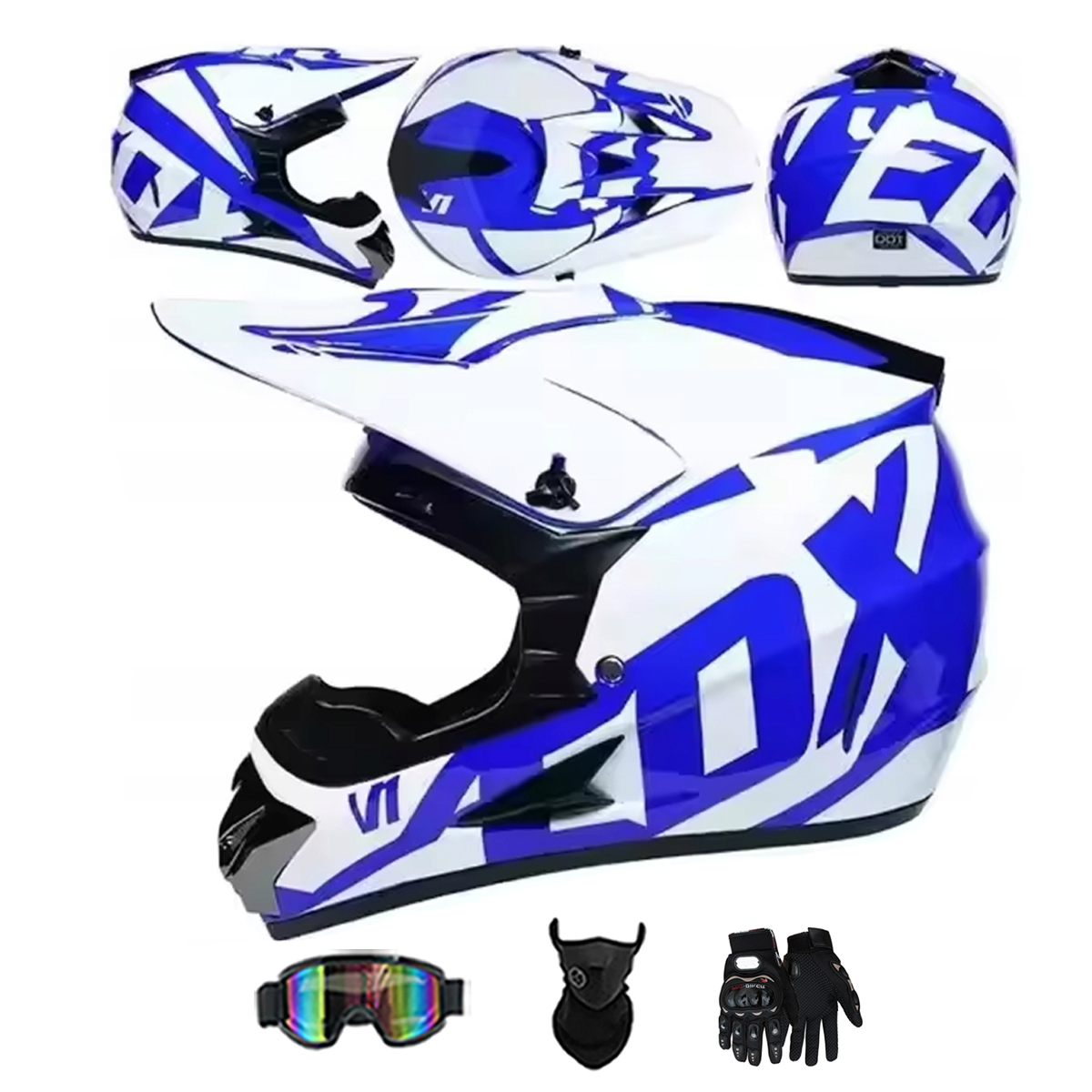 Motocyklová Přilba Lehká Enduro Quada Brýle Rukavice Maska XL