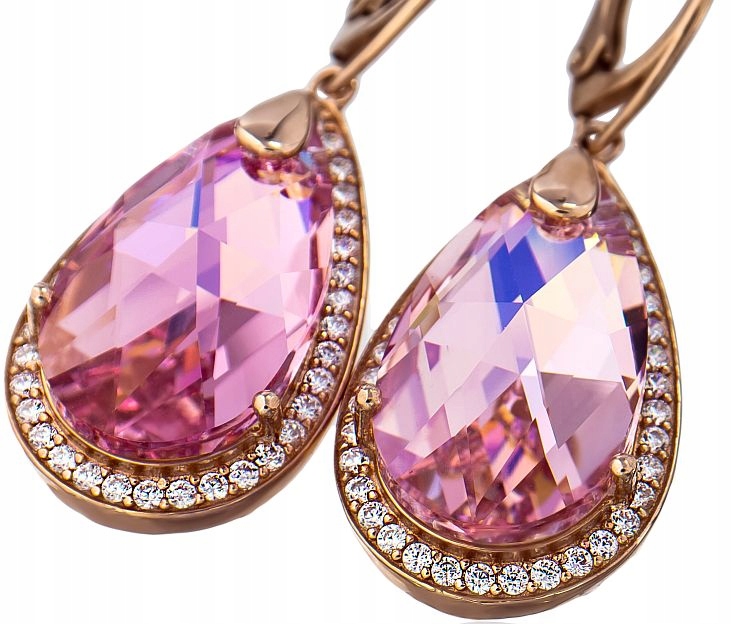 Ozdobné krystaly Náušnice Encante Růžové zlato