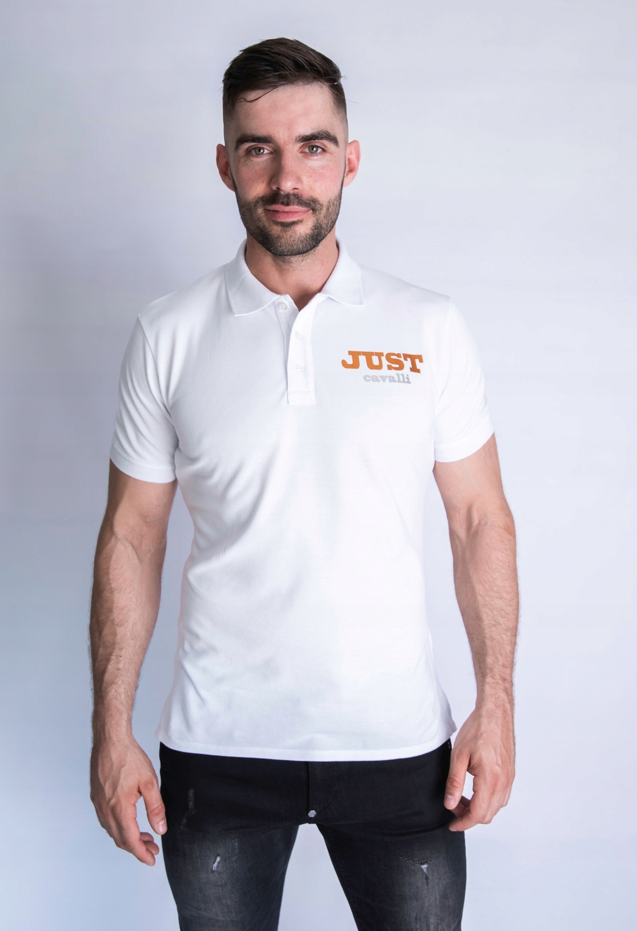 Pánská polokošile bílá Just Cavalli vel. XXL