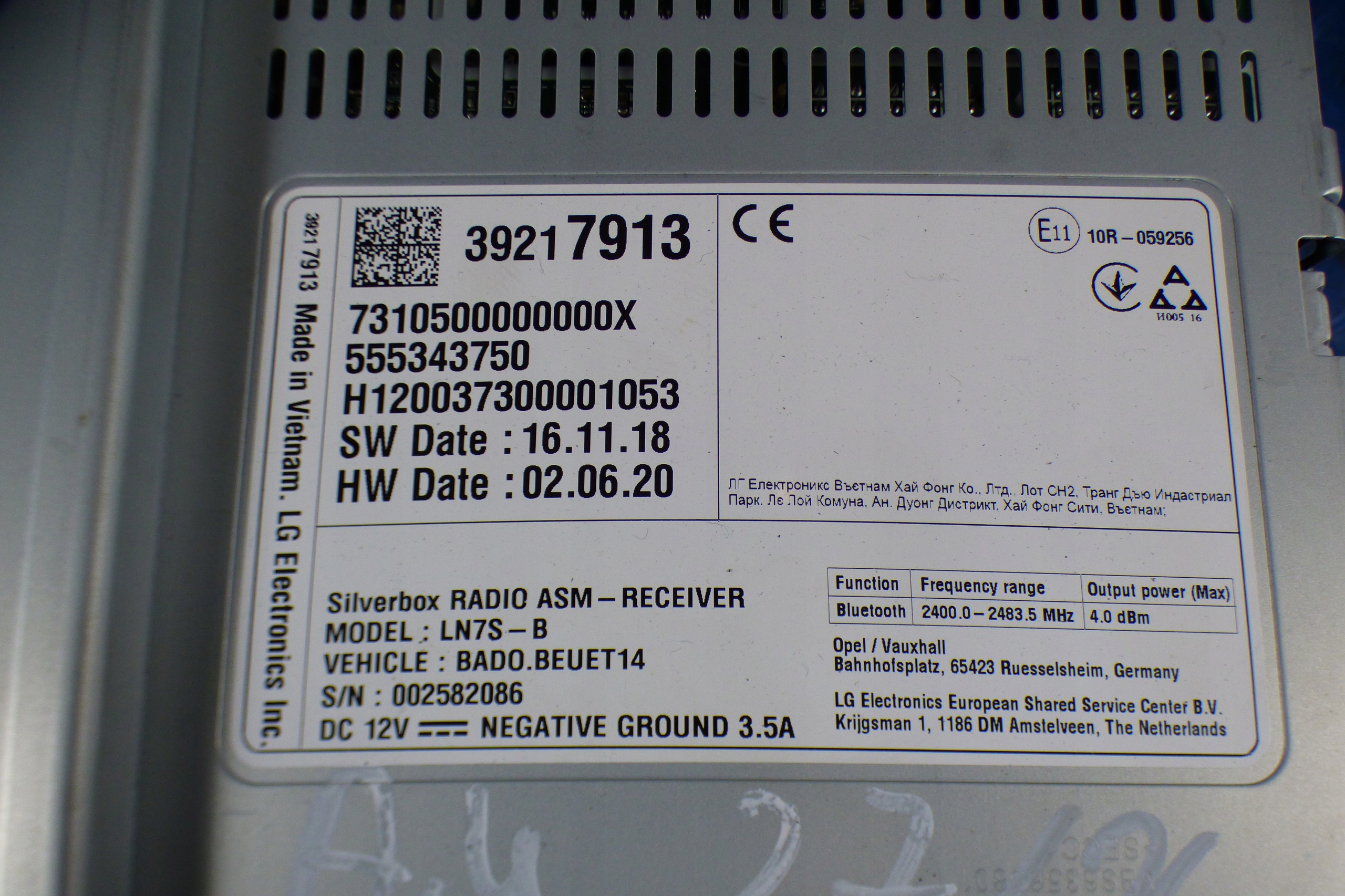 radio navigation module stBDB 39217913 OPEL ASTRA K V INSIGNIA