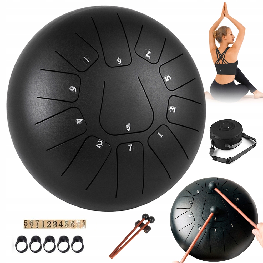 Jazykový Buben 10 Palců Černý Čistý Zvuk Pro Meditaci Hudební Výchovy