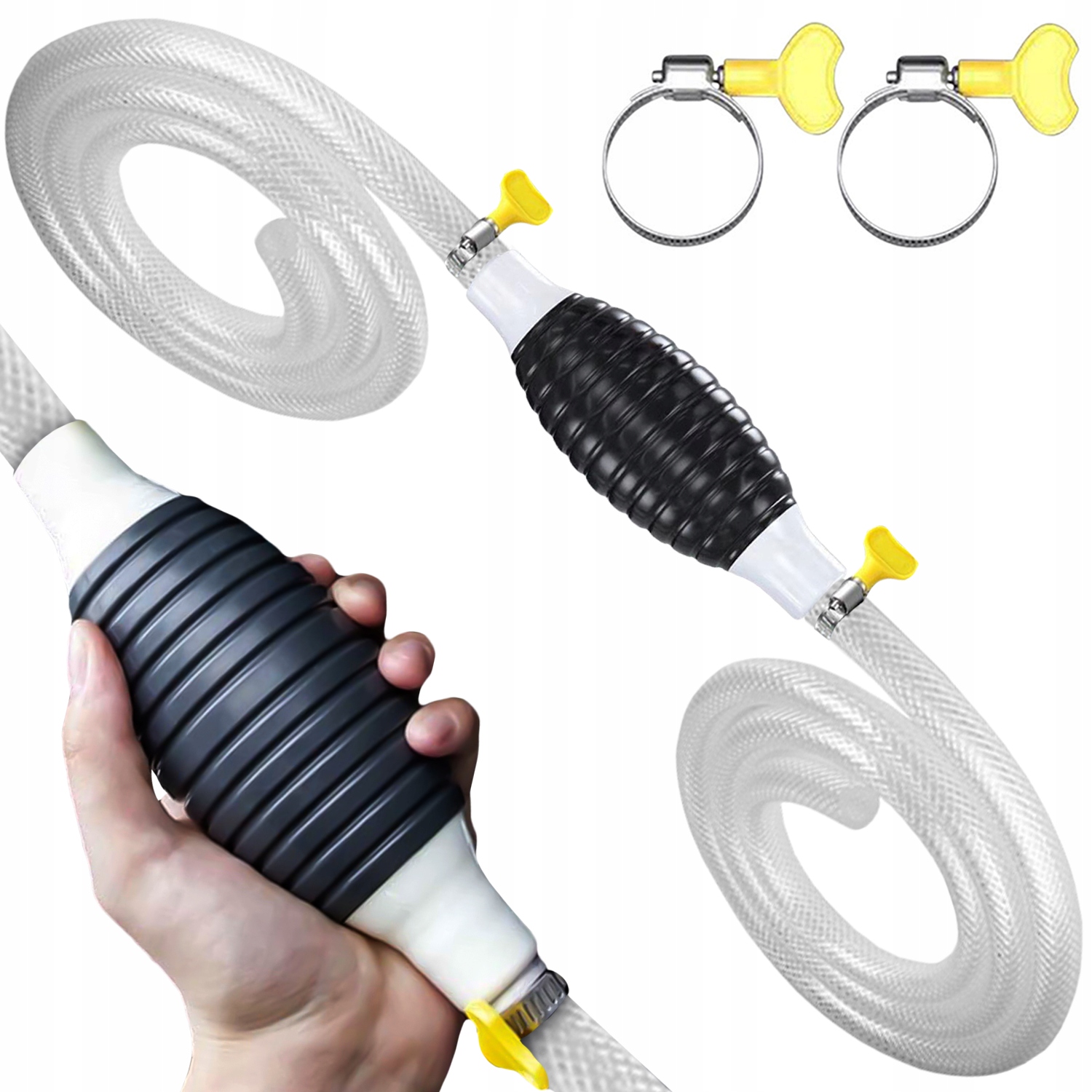 Pompka Do PALIWA Ręczna OLEJU ROPY WODY Przenośna Samochodowa POMPA +WĄŻ 2m Marka inna