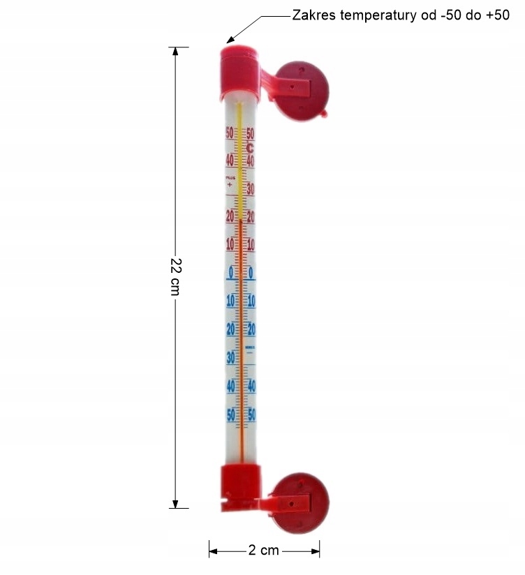 TERMOMETR ZAOKIENNY ZEWNĘTRZNY NA OKNO 22x2 Marka Kapilar
