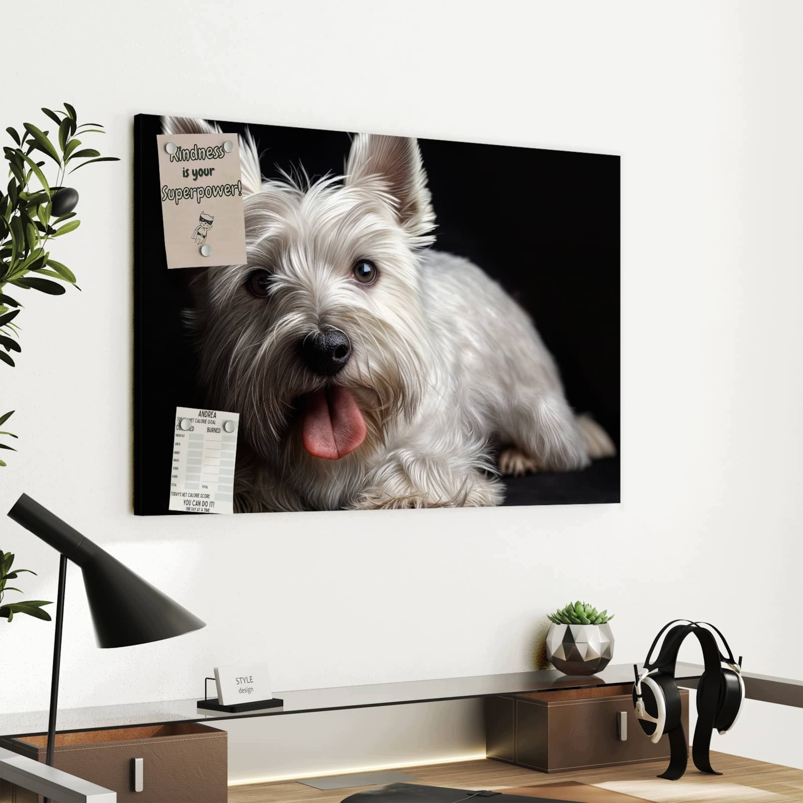Magnetická tabule Bílý Pes 60 × 40 cm