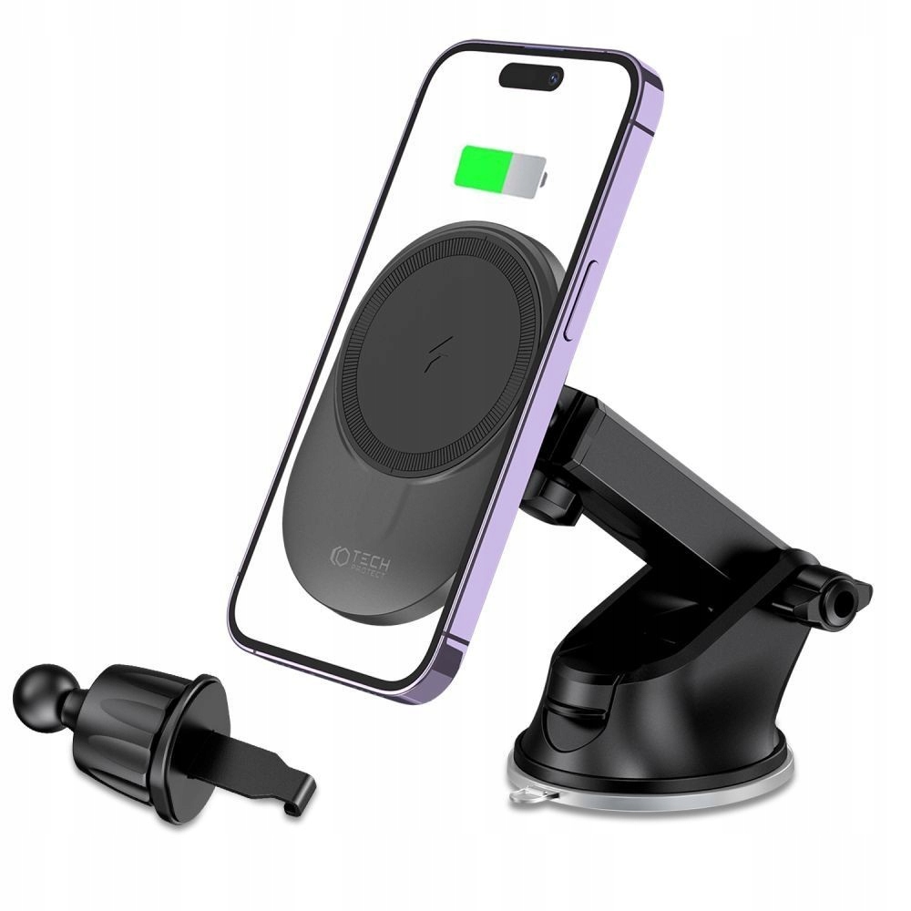 Uchwyt Samochodowy Ładowarka Indukcyjna Do Magsafe 15W Na Kokpit Do Kratki