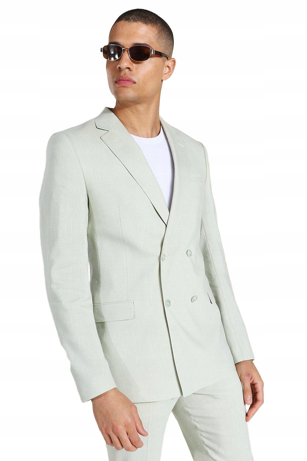 Boohoo Sako Zelená Dvouřadá Casual Rzm 52