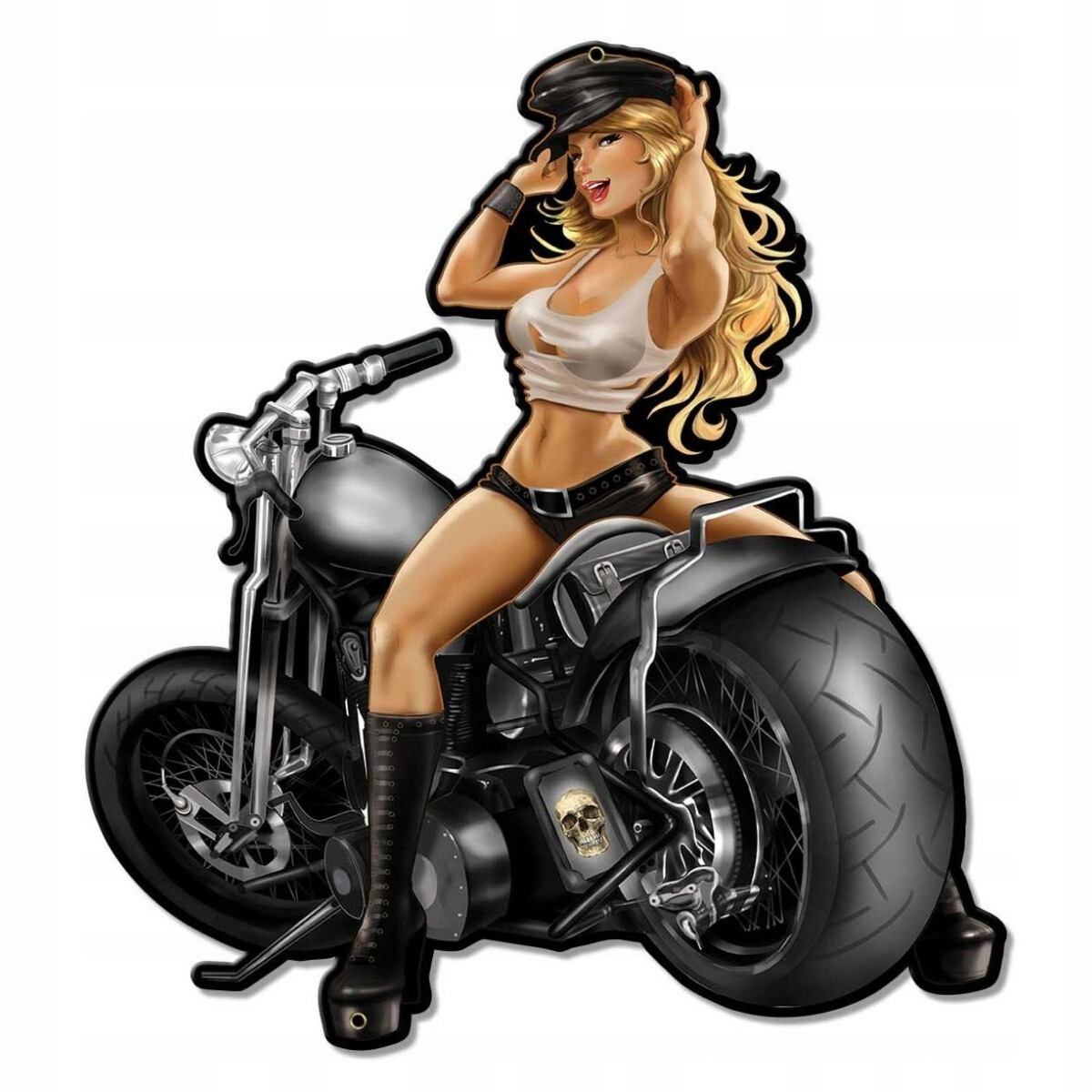 Вывеска 38x38, Motorcycle Girl, США хит подарок
