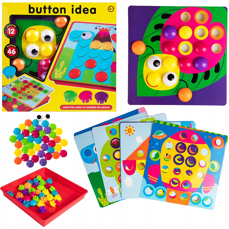 

Mozaika Guziczkowa Układanka Guziki Duże Szpilki