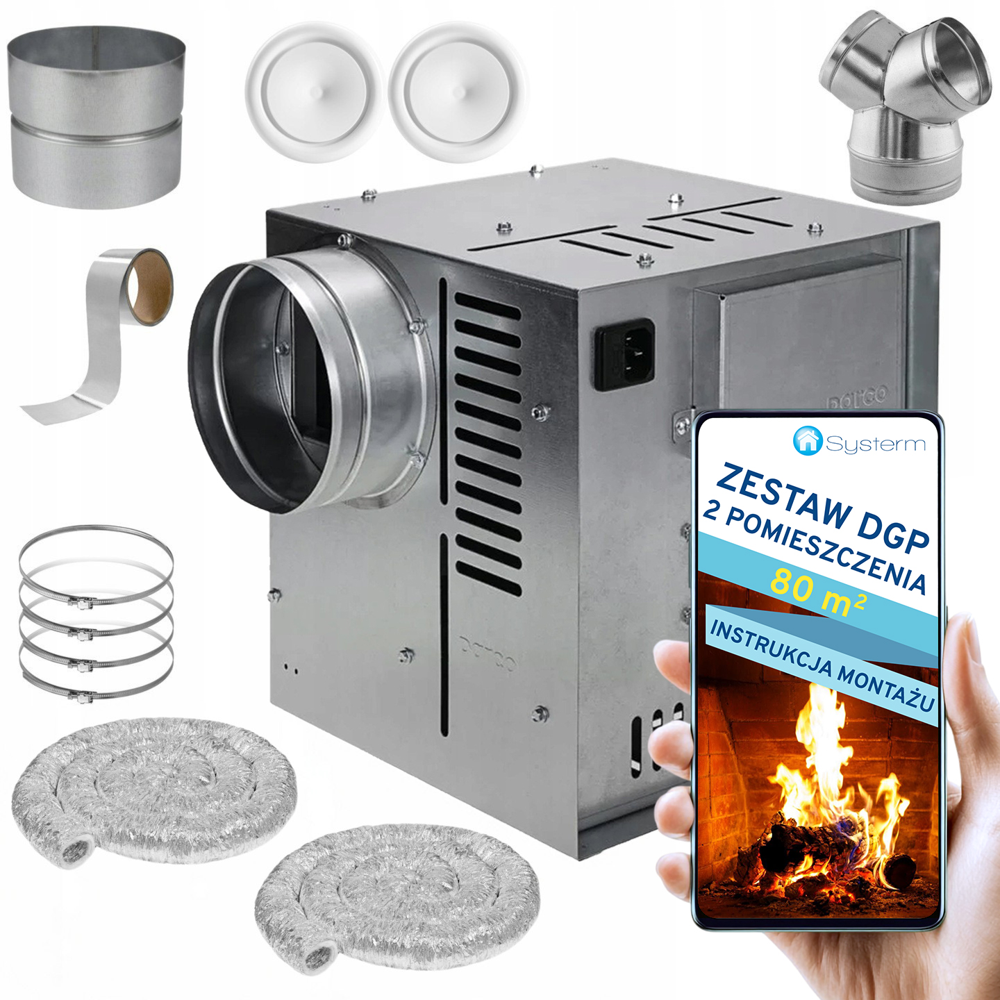 Komínová Turbína Ventilátor Komínový Set Dgp 2 miestnosti 80 m2