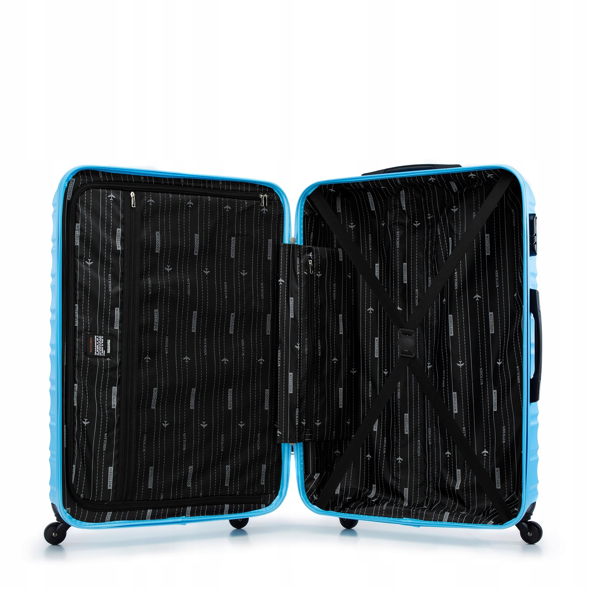 WITTCHEN duża walizka z ABS-u niebieska Cechy dodatkowe na czterech kółkach
