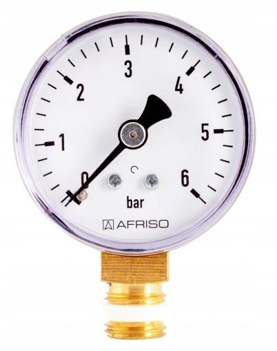 

Manometr RF63 Pionowy 1/4" 63 0-6bar Afriso