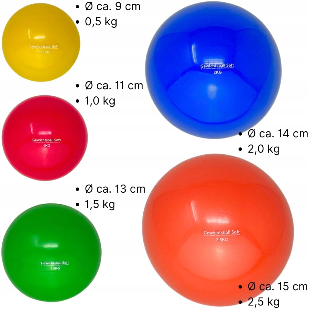 ATC HANDELS GMBH 1kg Gym Ball for Yoga Pilates Rehab Fitness — miniatura 4