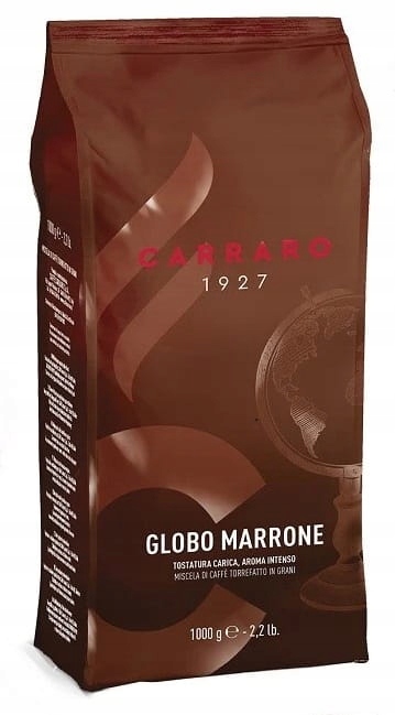 Kawa ziarnista Robusta Carraro Marrone Globo 1 kg włoska kawa 1000 g