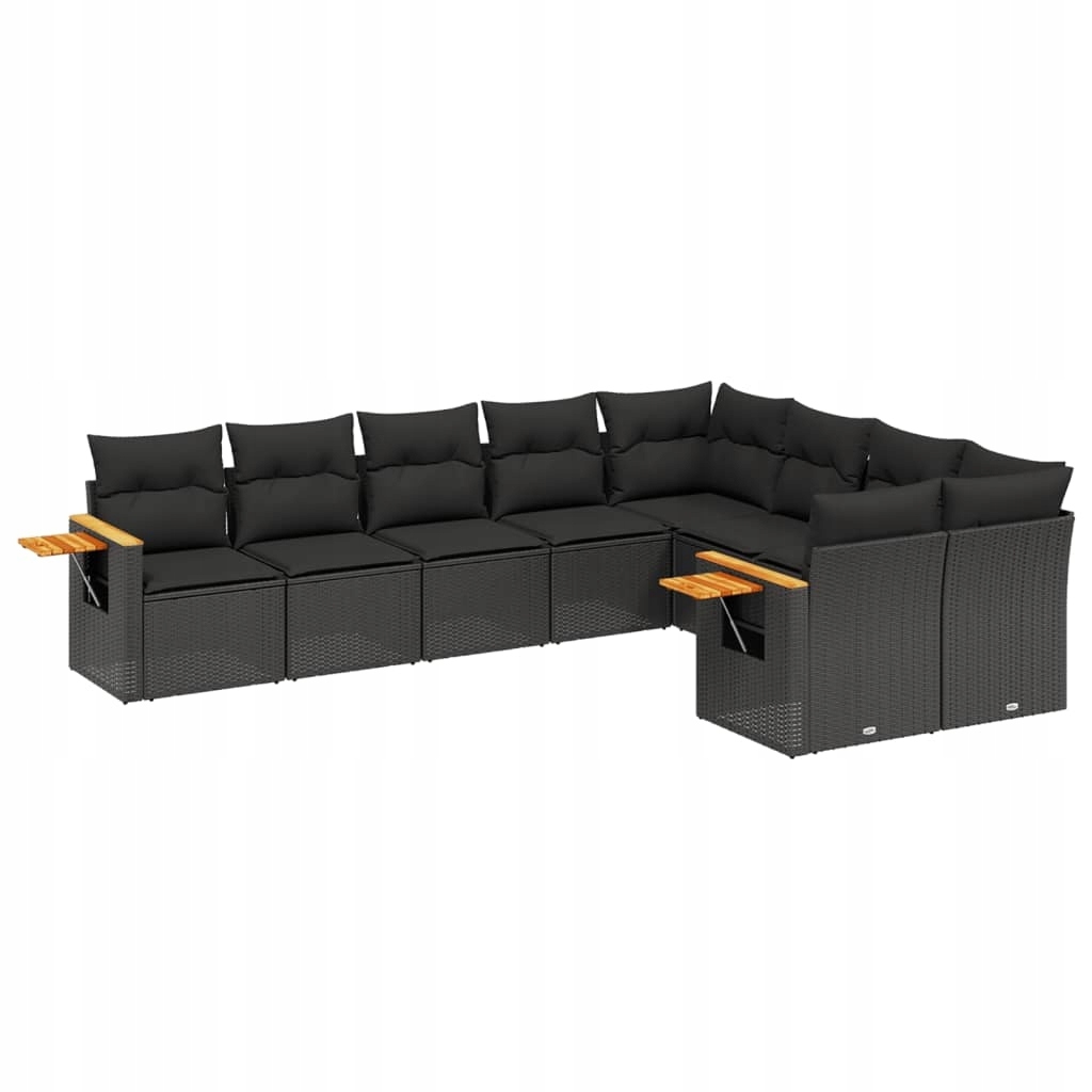 Set zahradního nábytku VidaXL plast vidaXL černý 9 el.