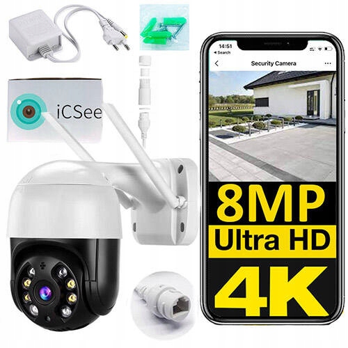 Venkovní otočná kamera Wifi 4K 8MP UltraHD Icsee