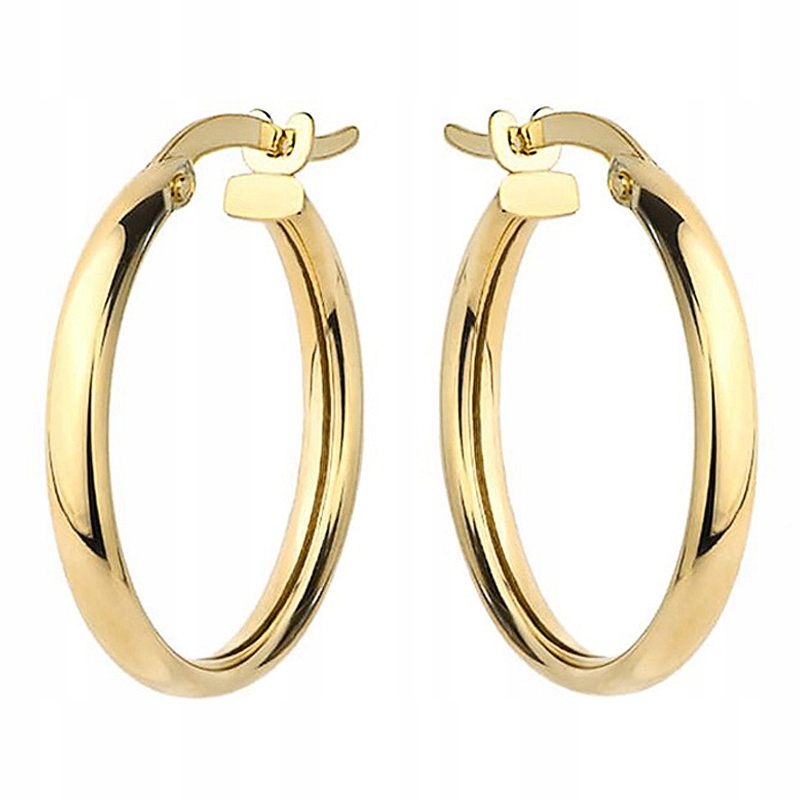 Kulaté Zlaté Náušnice ryzost 585 Kruhy 22mm 14k