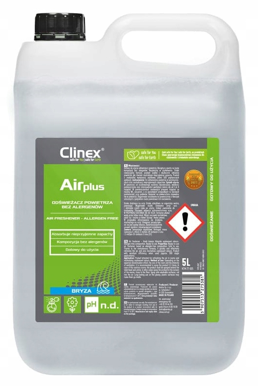Clinex – Air Plus – Osvěžovač Vzduchu – Svěží Vánek – 5 L