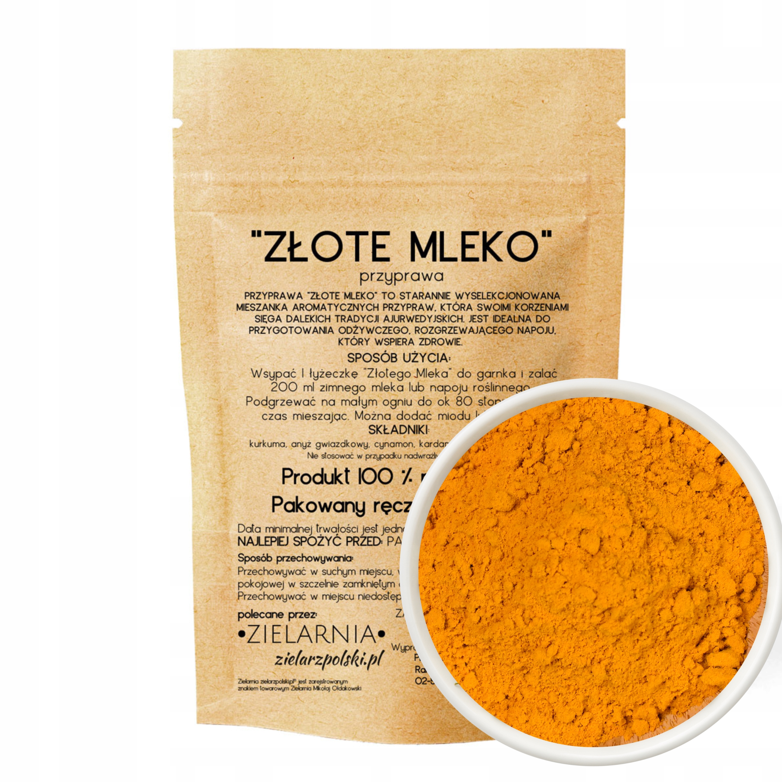 3x „Zlaté mléko“ směs koření s kurkumou 50 g Zielarzpolski.pl