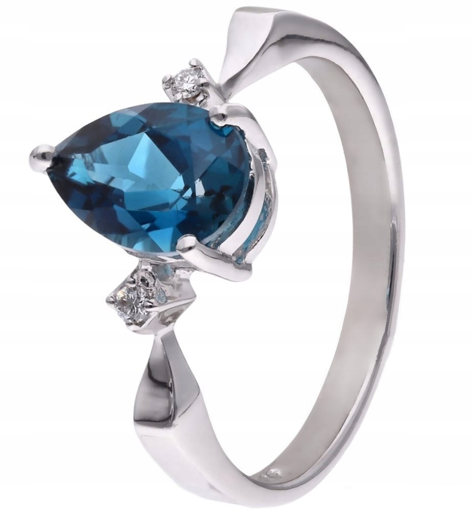 Prstýnek Ag 925 Topaz a diamant CVD-3394-R-TLB vel.20