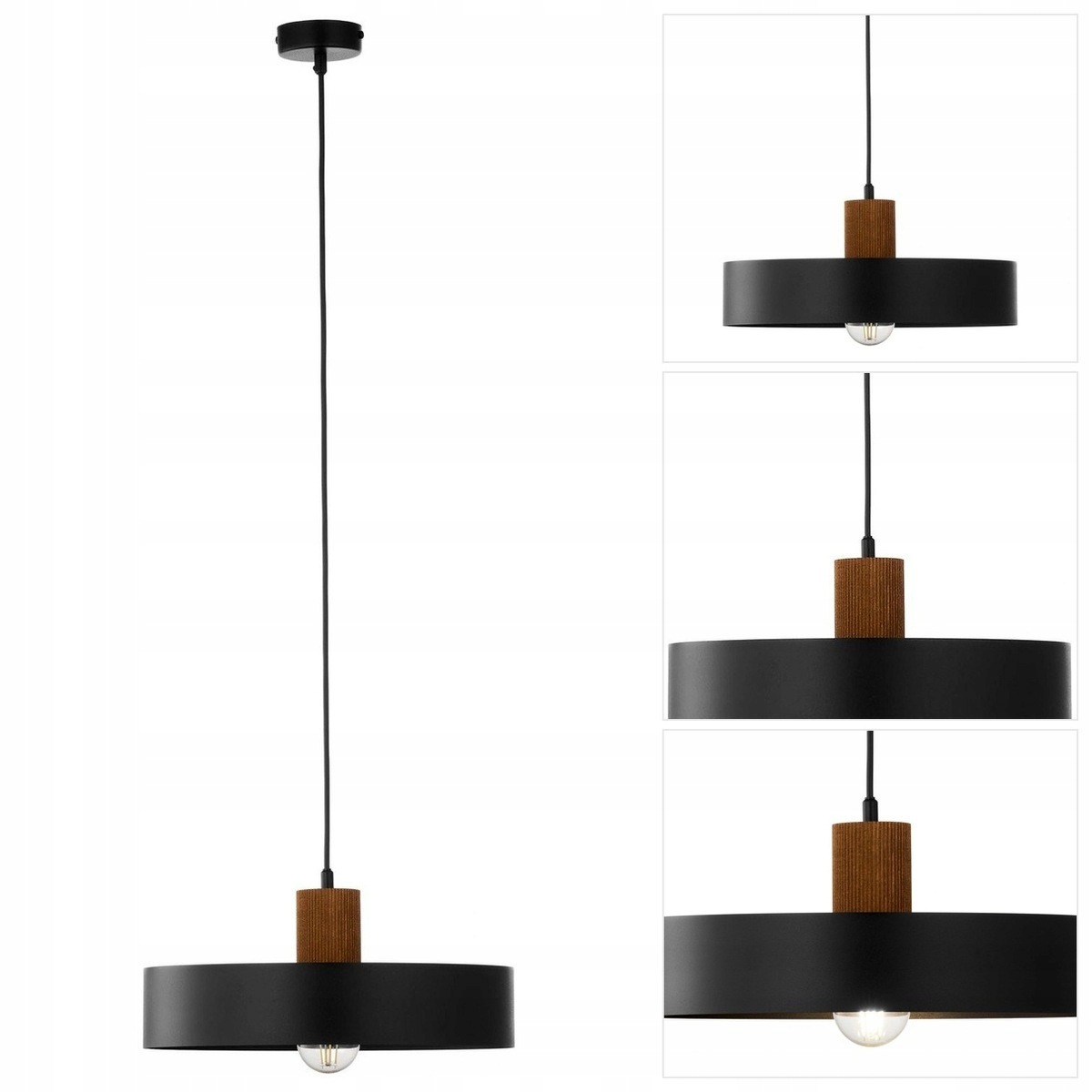 Závěsná lampa Rif Wood hnědá s nastavitelnou výškou pro kuchyň Sigma Lighting