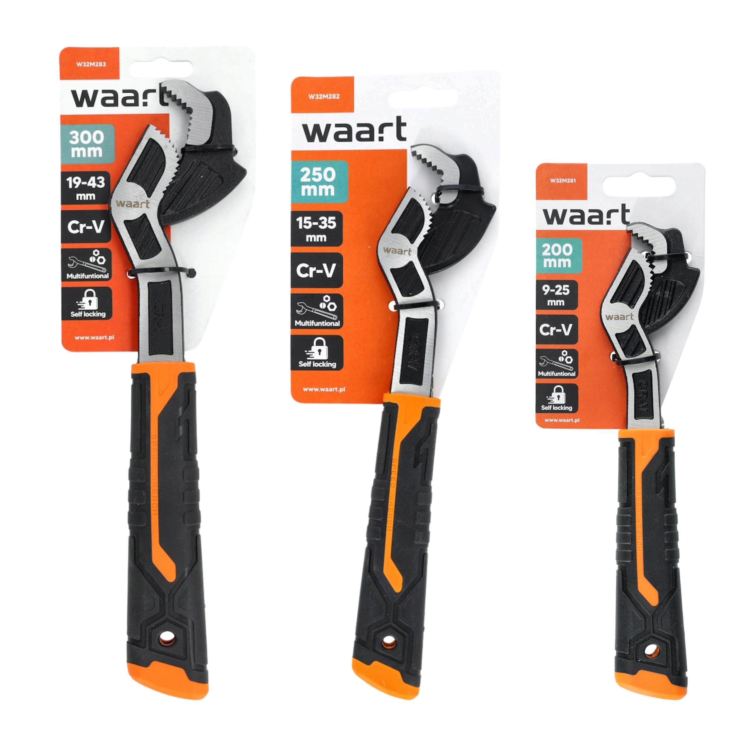 Zestaw Kluczy nastawnych hakowych 8" 10" 12"mm samozaciskowy Do Rur Śrub