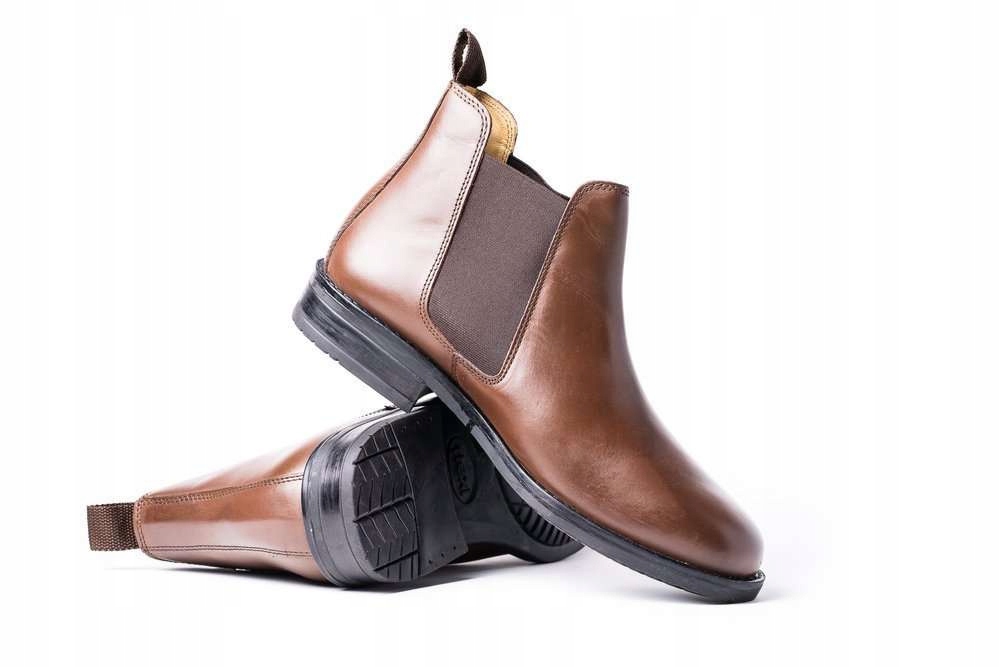 Kožené pánské boty kotníkové boty Chelsea Boots lehké a pohodlné 45