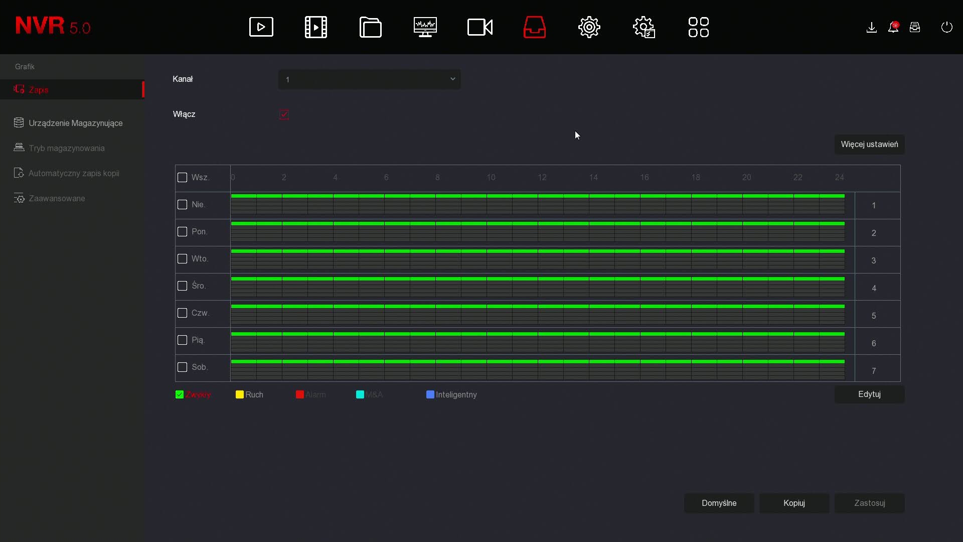 REJESTRATOR DO MONITORINGU SIECIOWY NVR IP 9 KANAŁOWY 4XPOE 8MPx 4K Marka Zintronic