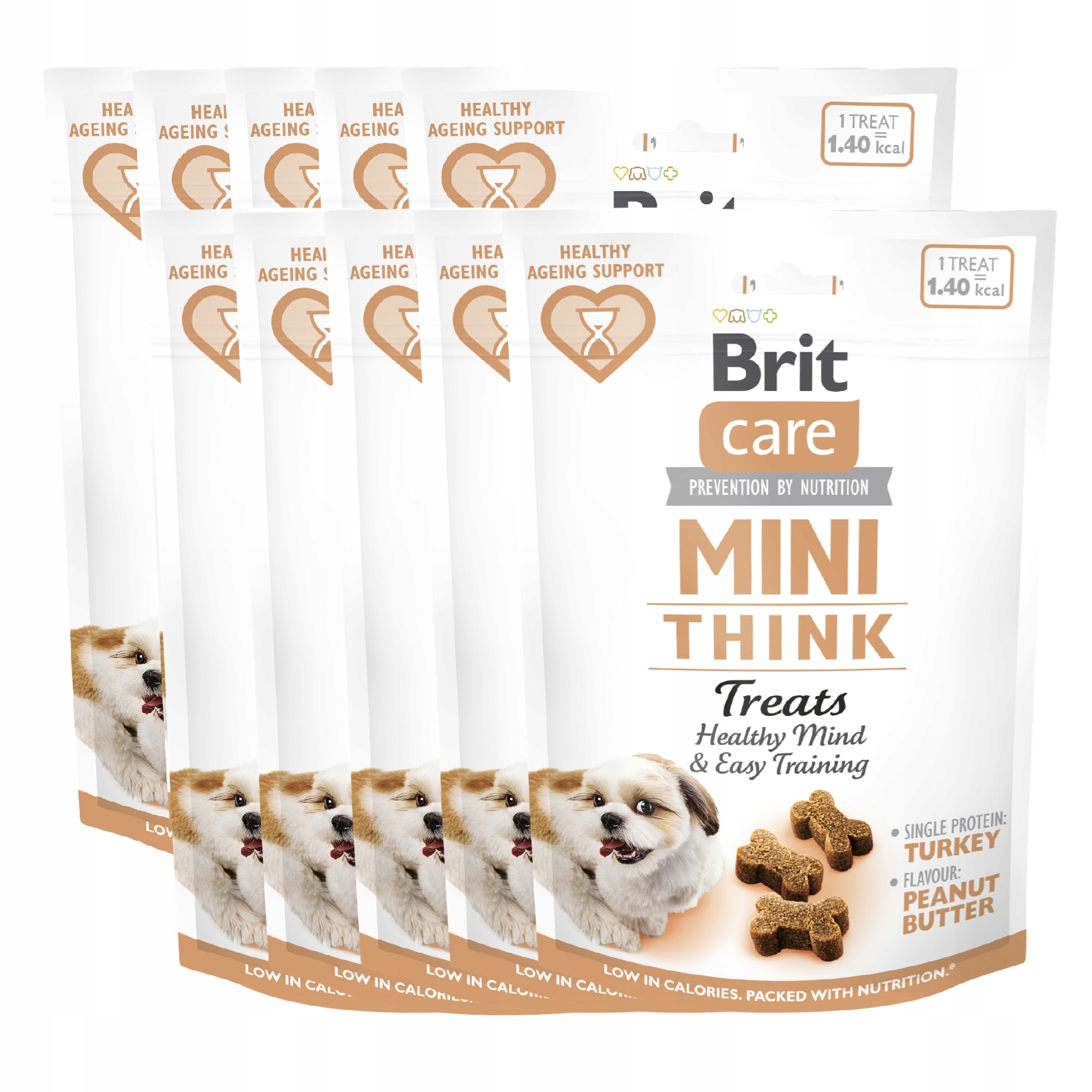 Levně Brit Care Dog Mini Snacks Think Zdatná mysl Krůta 10PAK 10x50g