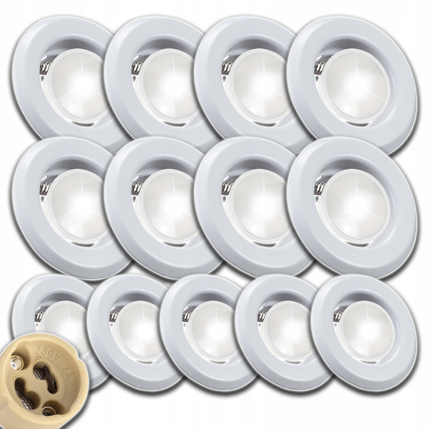 13x Halogenová Led Stropní Lampa Podomítková Žárovka GU10 1,5W Bílá