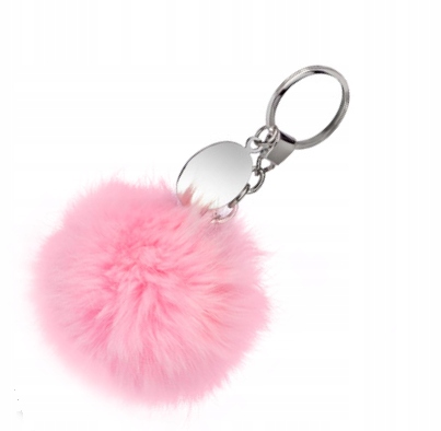 Brelok Breloczek Pompon - Futrzak do kluczy Różowy