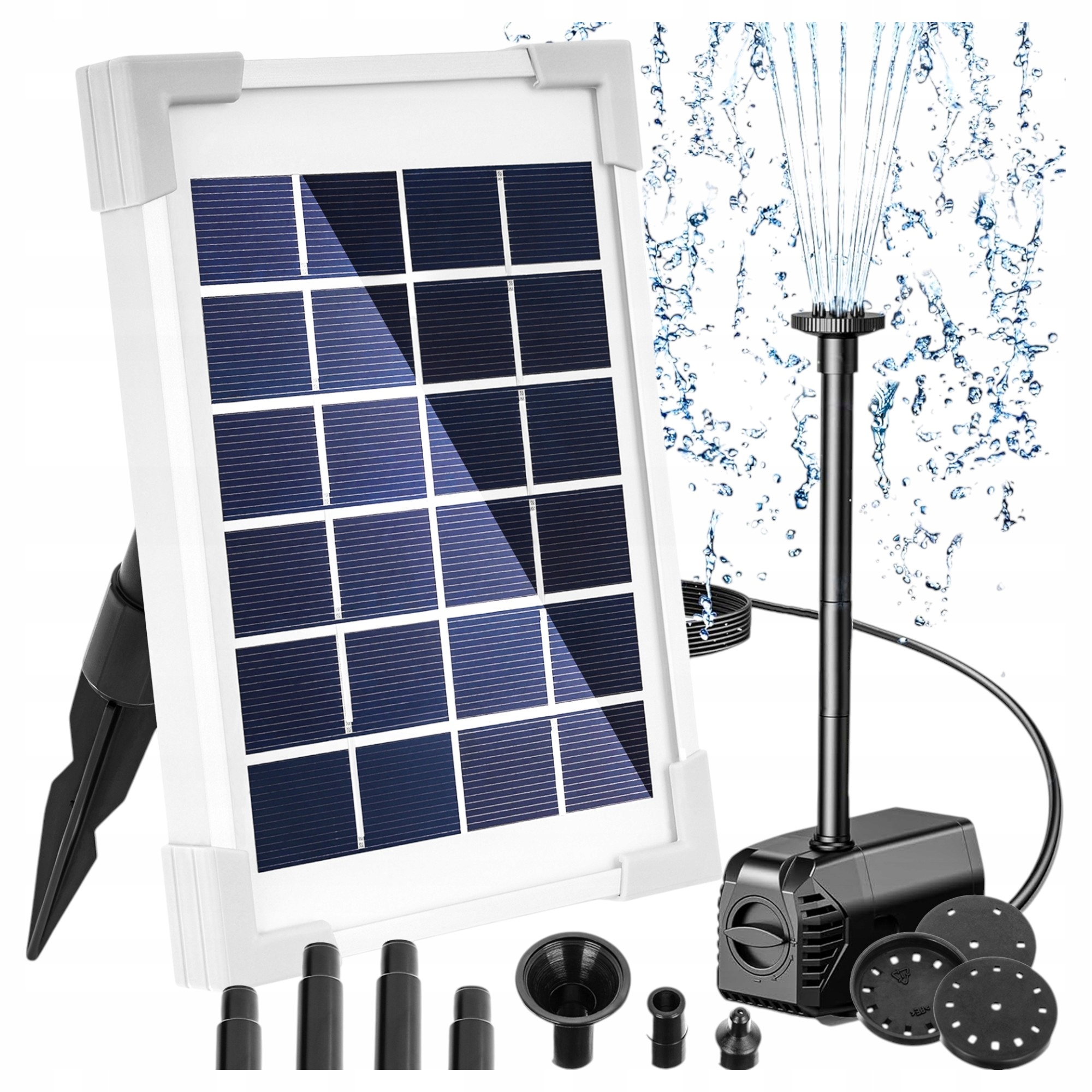 Pompa Na Baterie Solarne Fontanna Do Oczka Wodnego Słoneczna 170l/h 2W