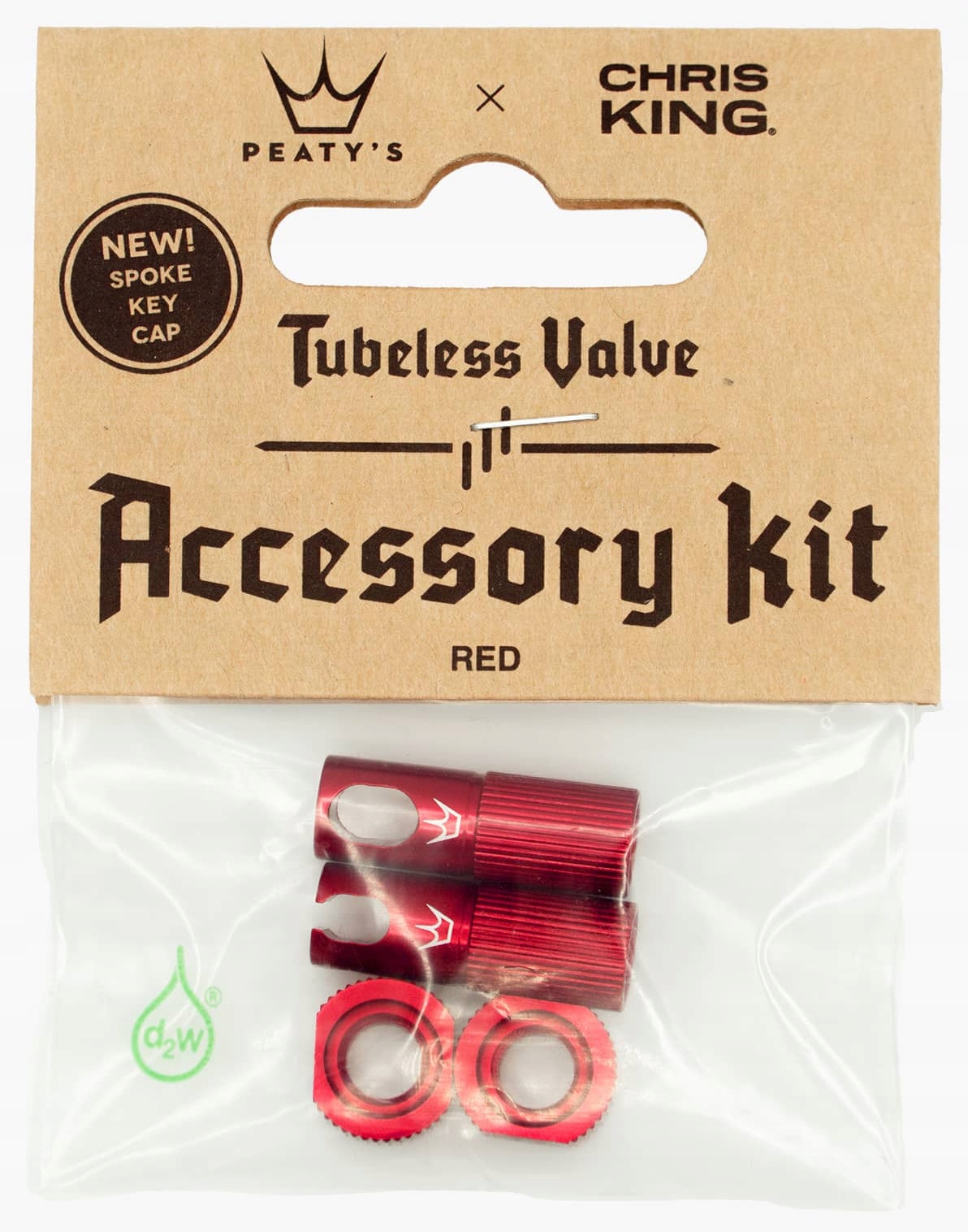 PEATY'S CHRIS KING Tubeless Valve Accessory Kit red
